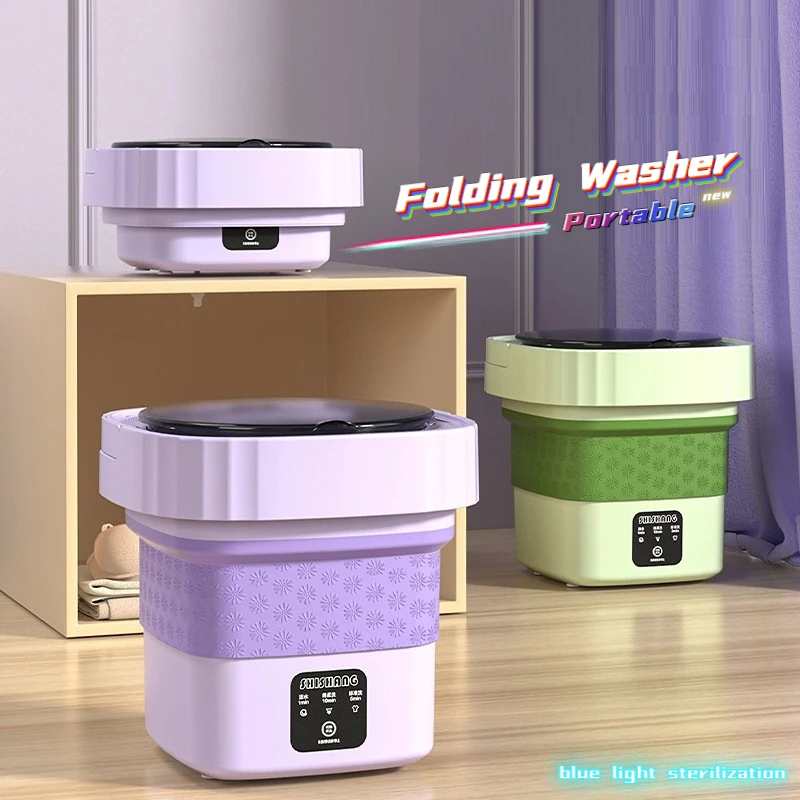 Folding Washing Machine Underwear Pantyhose Ultrasonic Washing Machine Portable Small Household Outgoing Mini Washing Machine