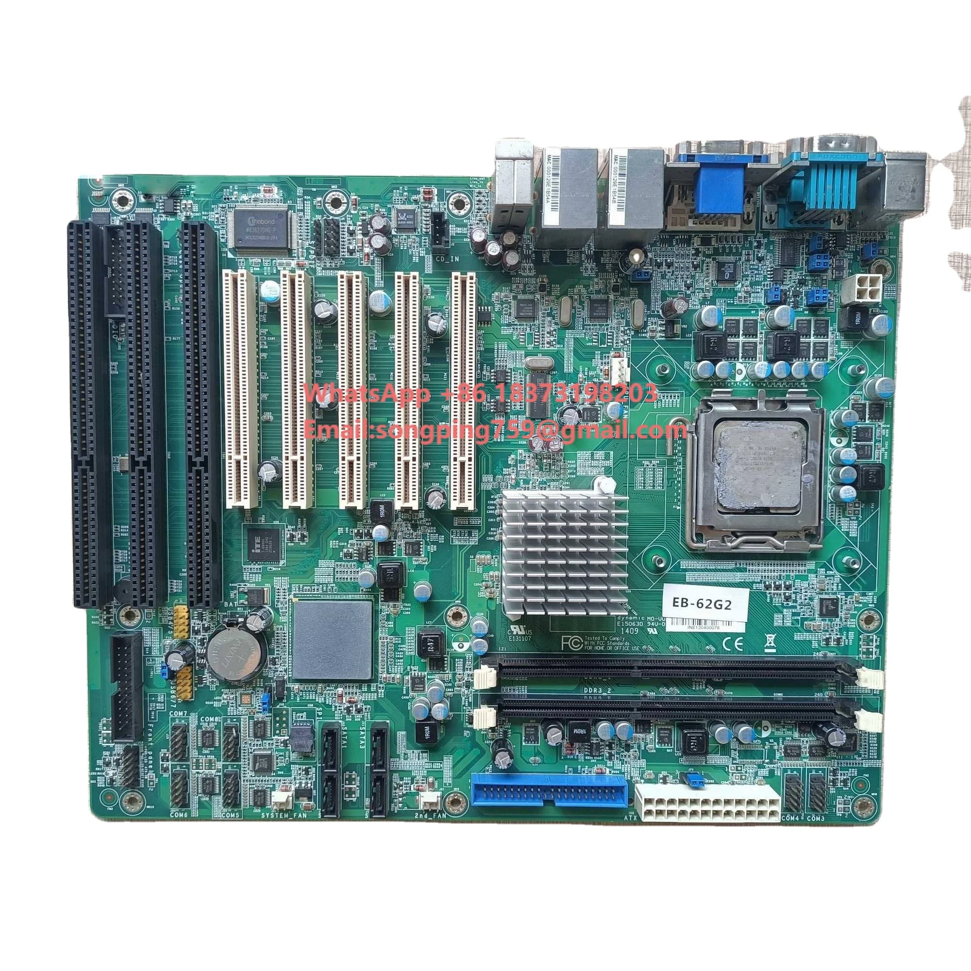 EB-62G2 with 3 ISA Slots 5 PCI Slots ATX Industrial Control Motherboard 2 Gigabit Network Card Winxp Win2000 Win7