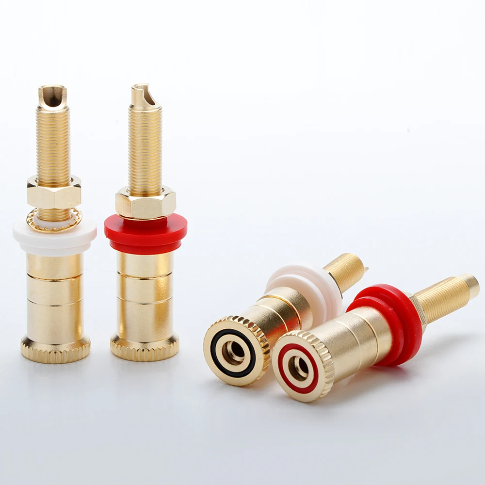 Hi-end Gold Plated DIY terminal connector binding post HIFI amplifier CMC Jack Banana Plugs WBT Wire Copper Posts