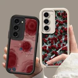 S 20 21 23 22 24 Luxe Rozenbloem Siliconen Telefoonhoesje Voor Samsung Galaxy S24 S20 S20 S22 S23 S21 Plus Se Ultra S23fe S20 Cover