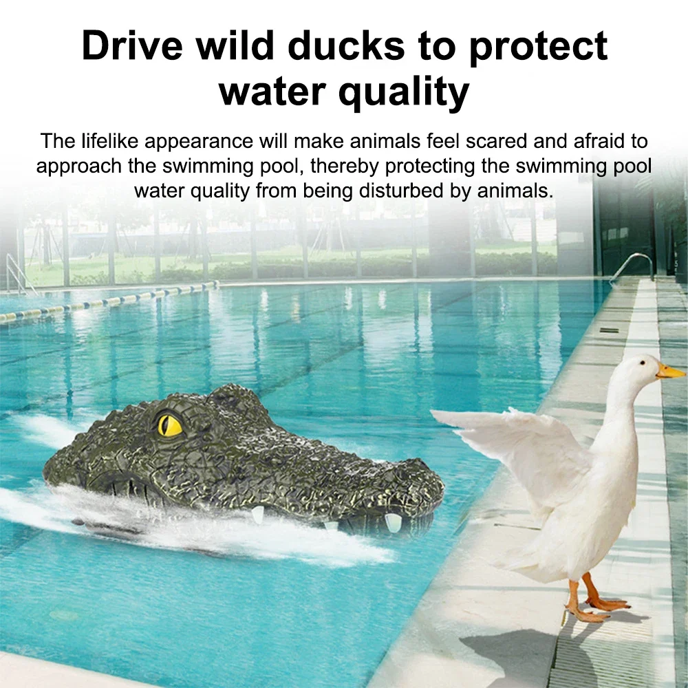 RC 보트 장난감 시뮬레이션 악어 머리 2.4G 리모컨 장난감 전기 장난감 야외 물놀이 장난감 선물