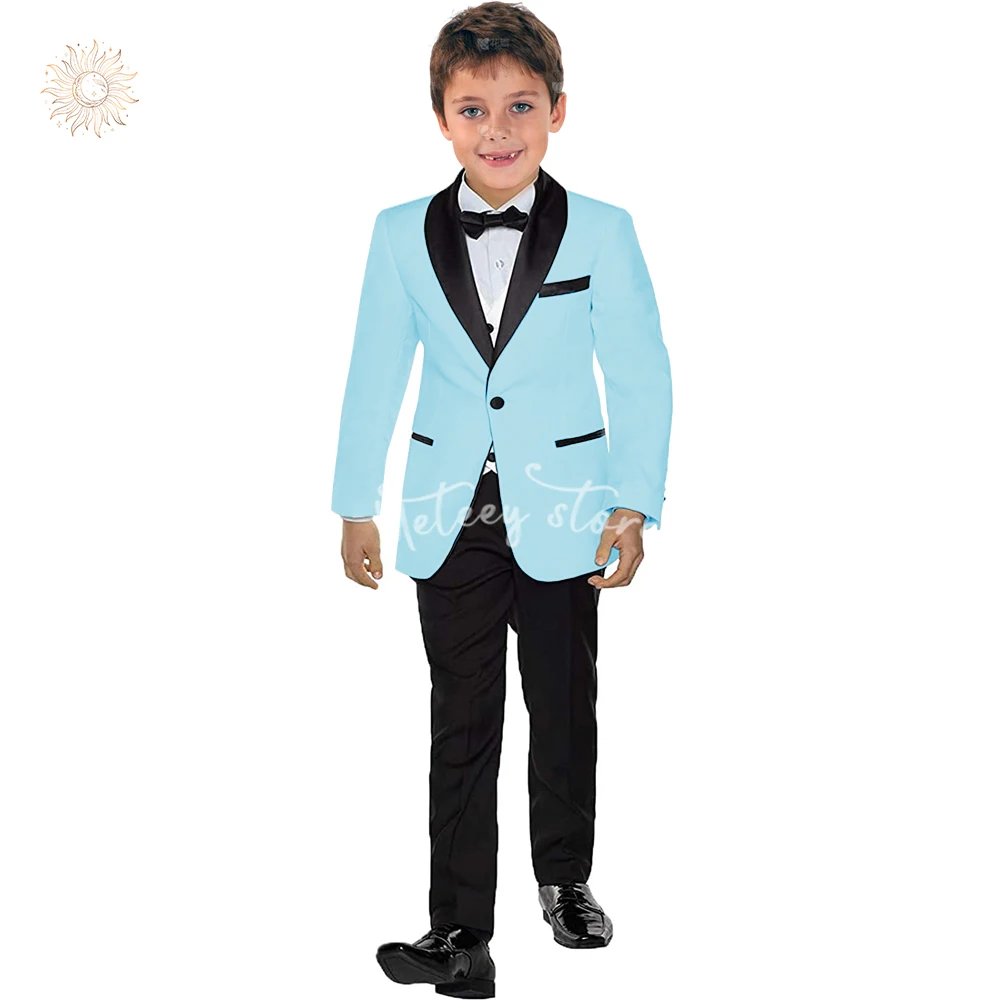 Meninos terno formal do smoking, roupa do baile, portador do anel, um peito, criança, 2 pcs