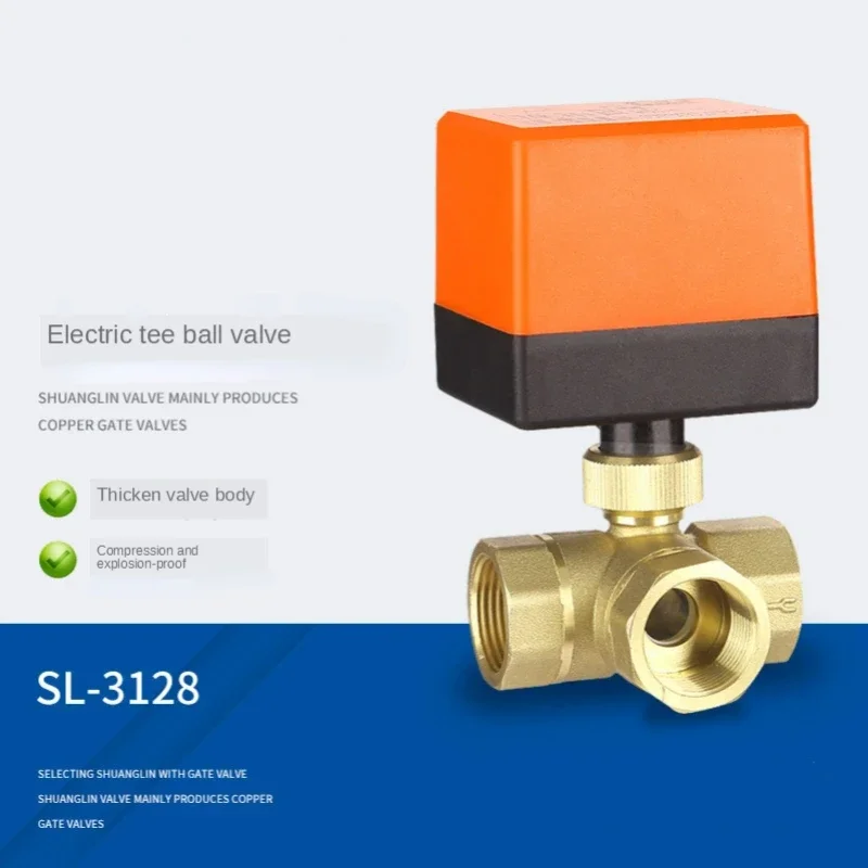 

1pcs DN15/DN20/DN25 3-Way Motorized Ball Valve Three-Way Electric Control Two-Way AC 220V LSD Tool Plubing Disc Brass Ball Valve