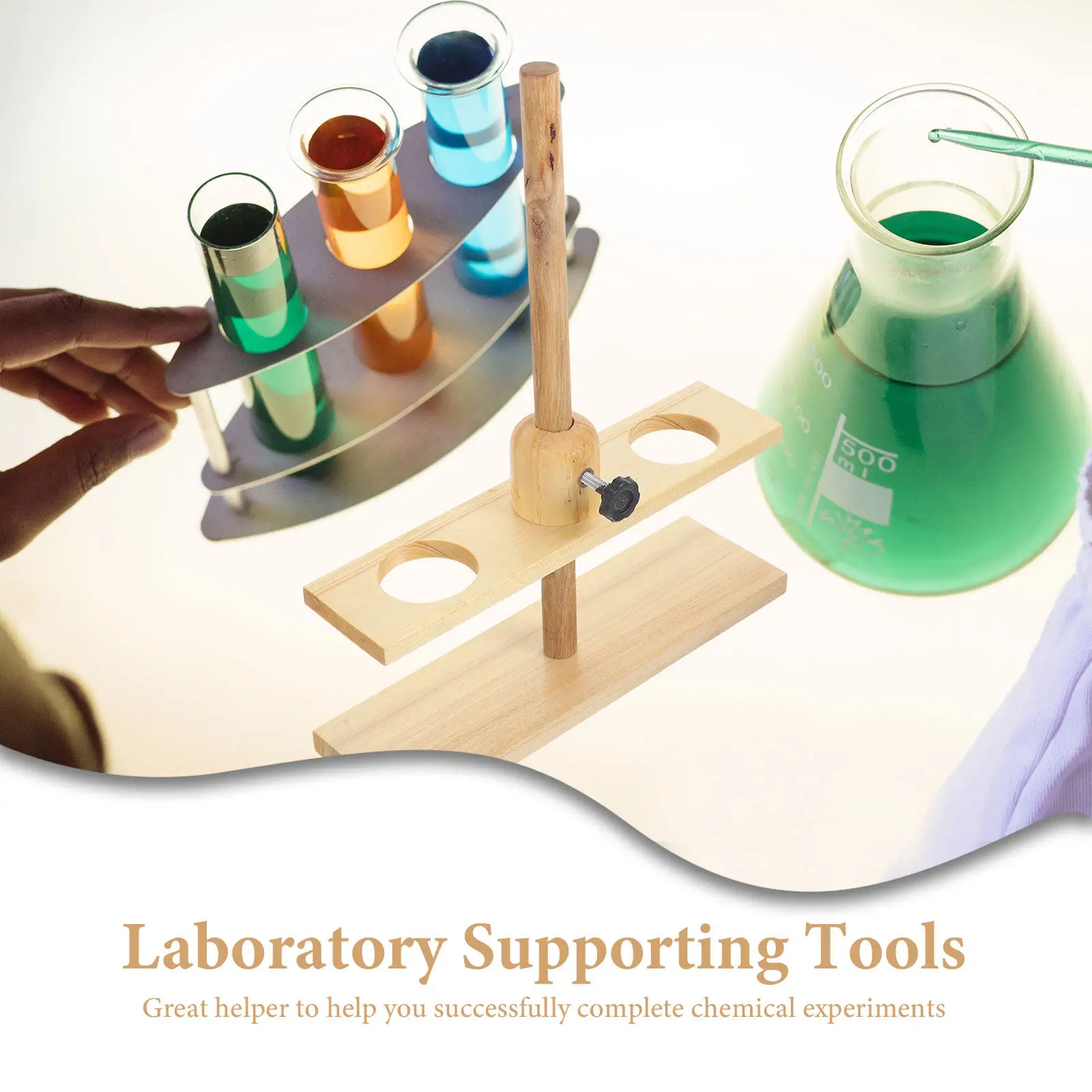 1Pcs Double Hole Funnel Stand Detachable Design Chemistry Laboratory Support Experimental Apparatus Supplies Supplies view 3