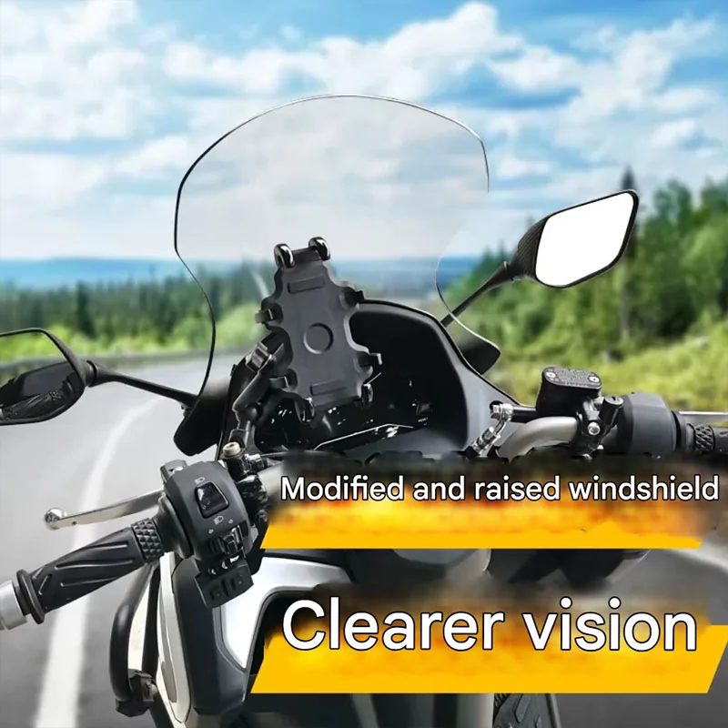 For Cygnus Gryphus 125 repositioning the rearview mirror of the windshield and installing the windshield accessory forward