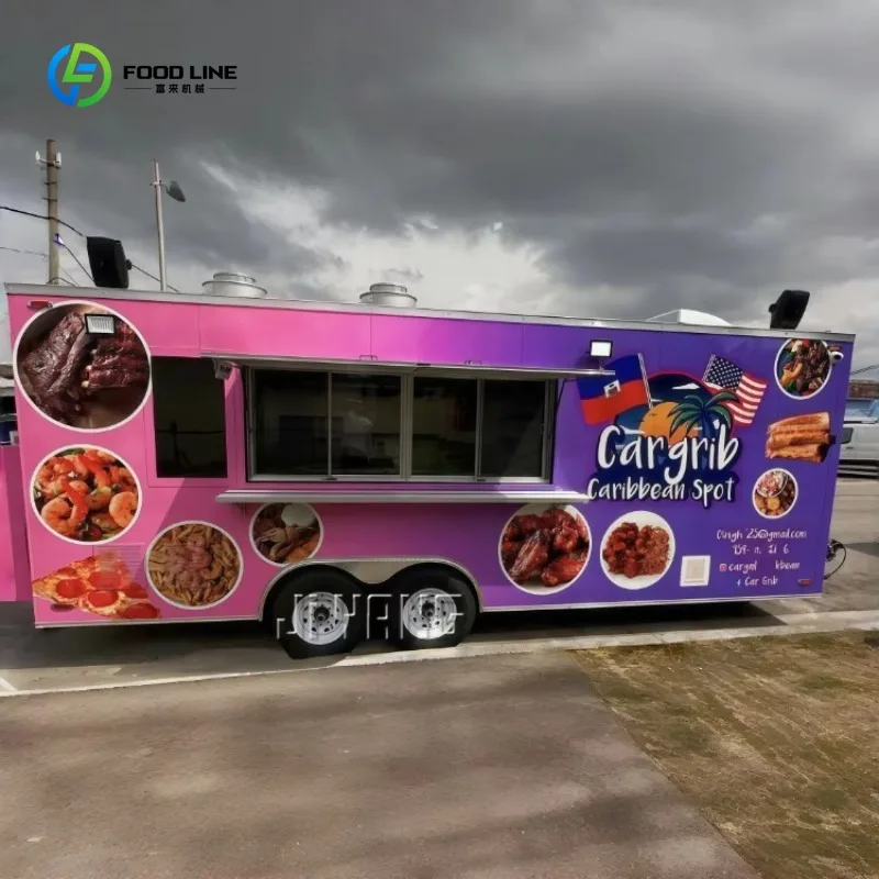 Fast Food Truck with Full Kitchen Franchise Catering Food Trailer Pizza Burger Container Restaurant Bar for Sale Usa Australia