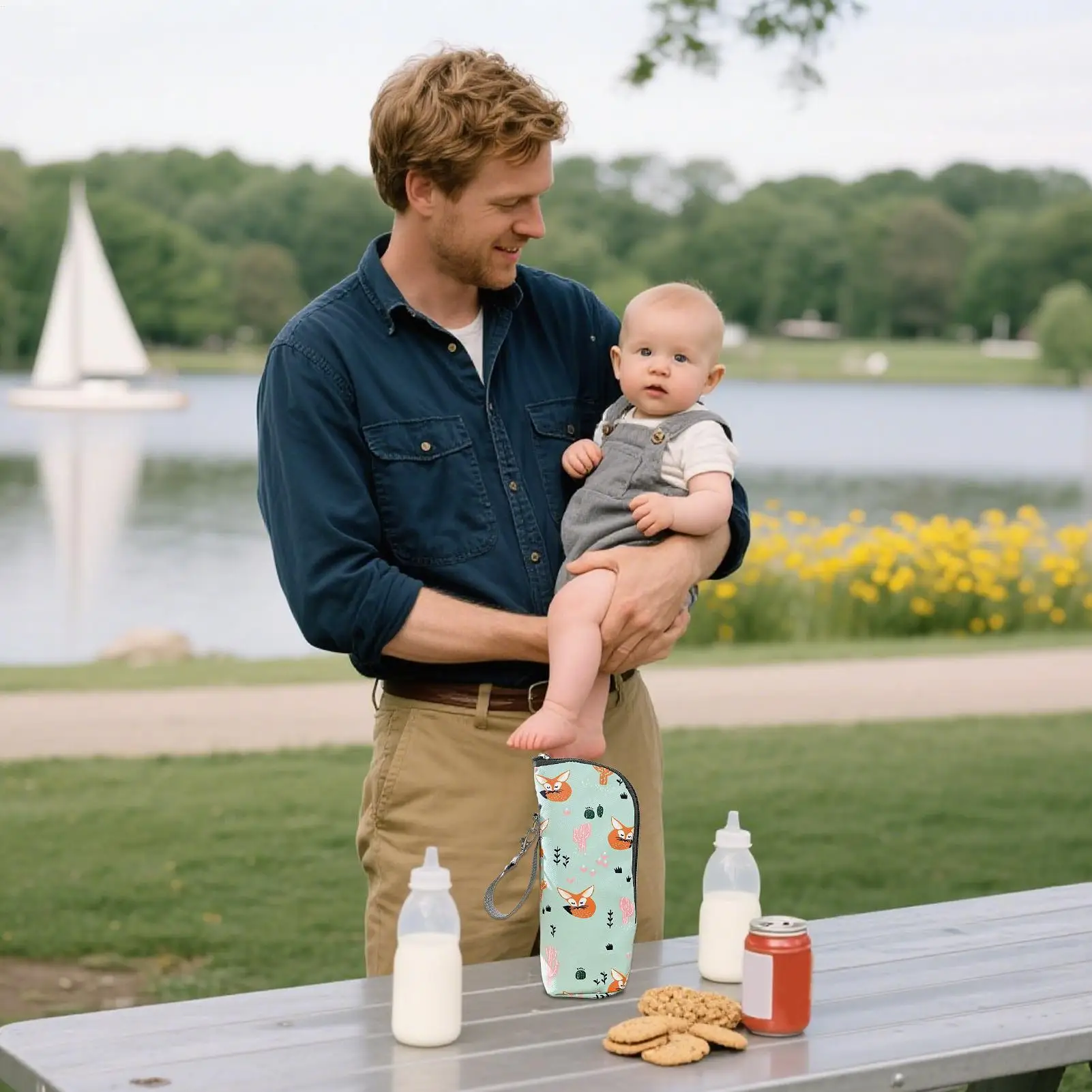 Water Bottle Bag Insulated Breastmilk Cooler Bag Insulated Travel Cup Drinkware Holder For Outdoor Summer Daycare Nursing Picnic