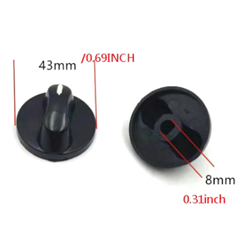 1Pair Gas Stove Ignition Switch Plastic Knob Aperture 8mm Knob Stove Accessories Universal Anti-zero Degree