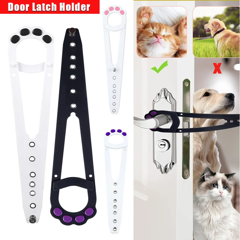 Cat Door Latch Holder Adjustable Flex Cat Door Stopper Let's Cats in and Keeps Dogs Out of Litter & Food No Tool Required