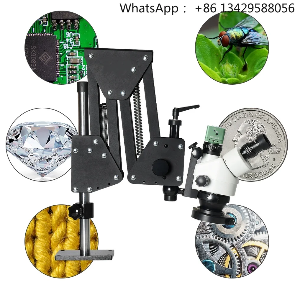 7X-45X Multi-Directional 4K Camera Trinocular Stereo Microscope Jewelry Microscope LED Ring Light Manual Focus External Display