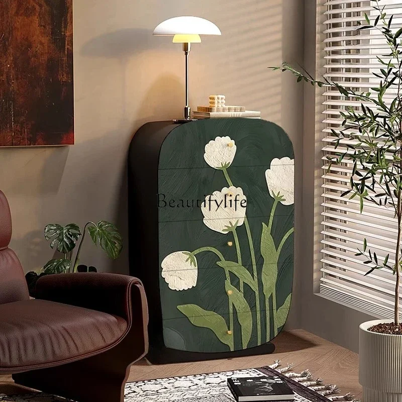 

yj5 French retro style small apartment chest of drawers living room bedroom room locker