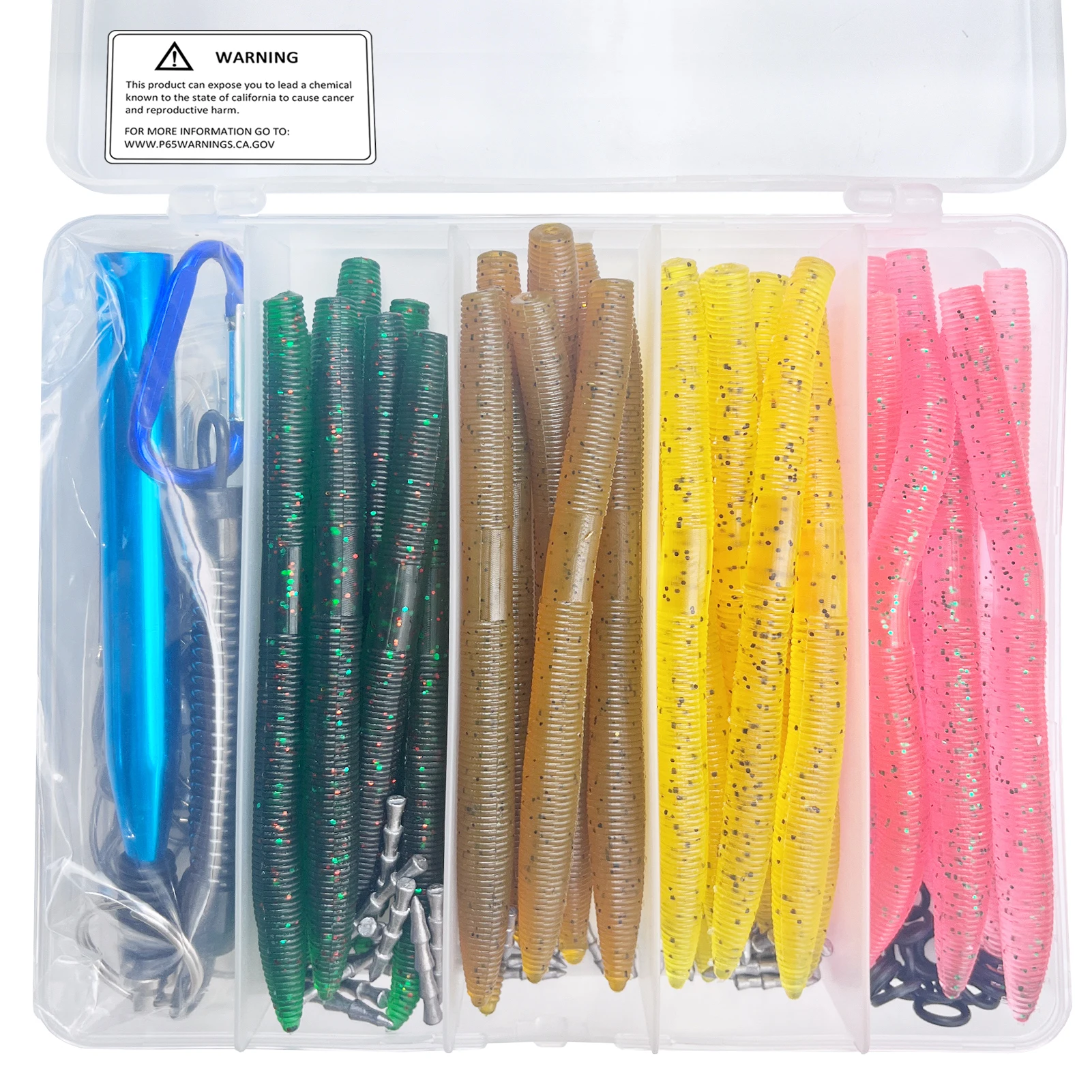 Señuelos blandos, anzuelos con plomos, nimbaits y caja de pesca - imagen 4