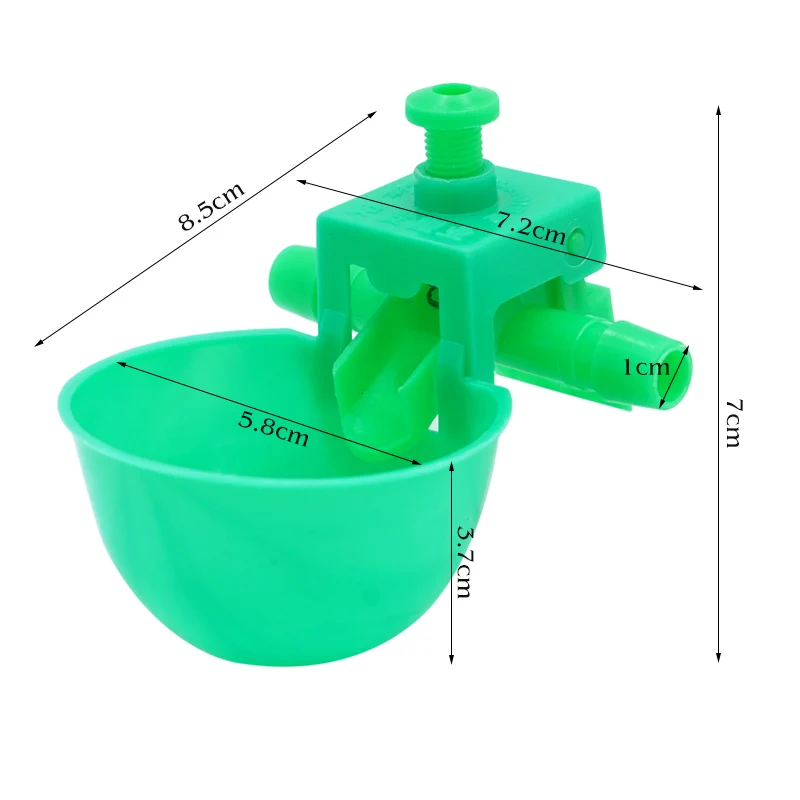 10/20Pcs Quail Drinking Bowl Green Automatic Water Pipe Interface Diameter 9.5Mm for Bird Pigeon Poultry Water Drinking Fountain