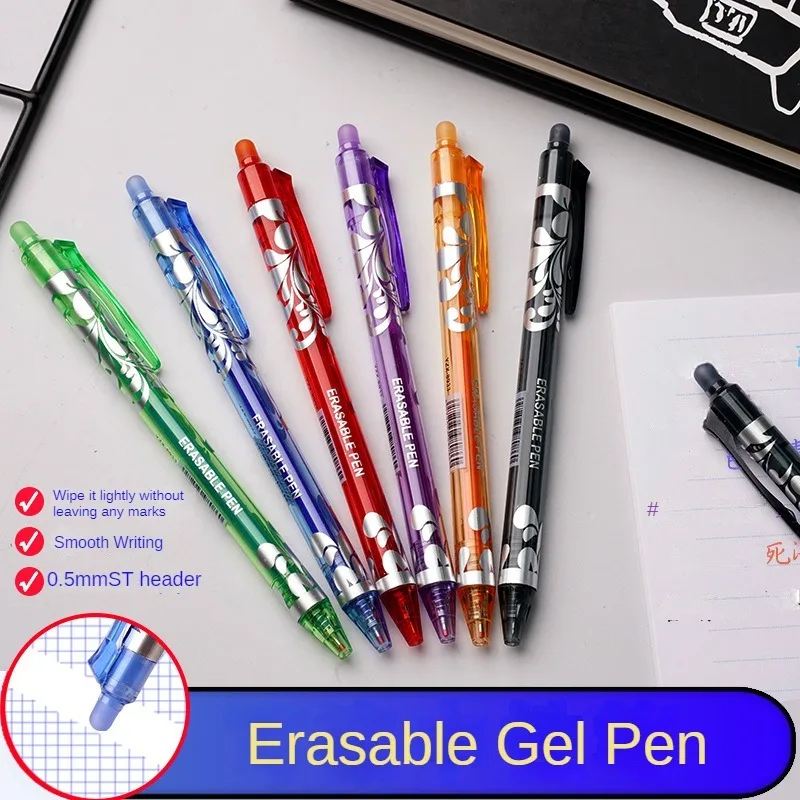 Imagem -06 - Multi-color Erasable Gel Pen Grupo Canetas Kawaii Ferramentas de Desenho Criativas Papelaria Escolar Escrita do Estudante Material de Escritório 0.5 mm Pcs