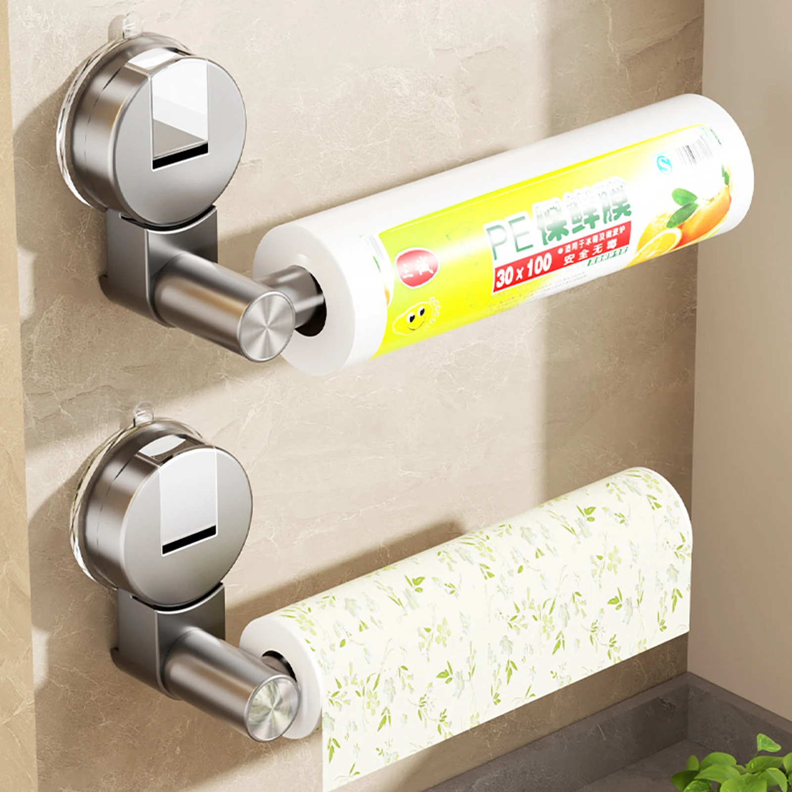 Suction Cup Tissue Hanger Kitchen Paper Towel Holder Toilet Roll Paper Dispenser Cabinet Storage Napkin Rack Bathroom Accessory