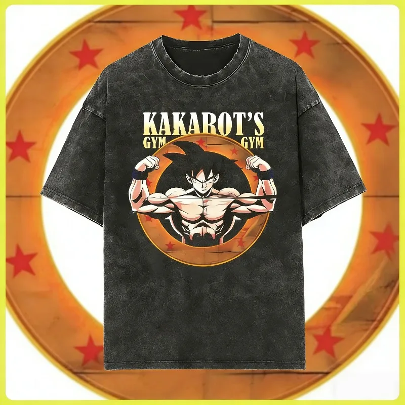 Camiseta de Moda 2026 de Dragon Ball Z Goku, Estilo Lavado, para Hombre y Mujer, Ropa Urbana Hip Hop, Camiseta de Verano de Manga Corta