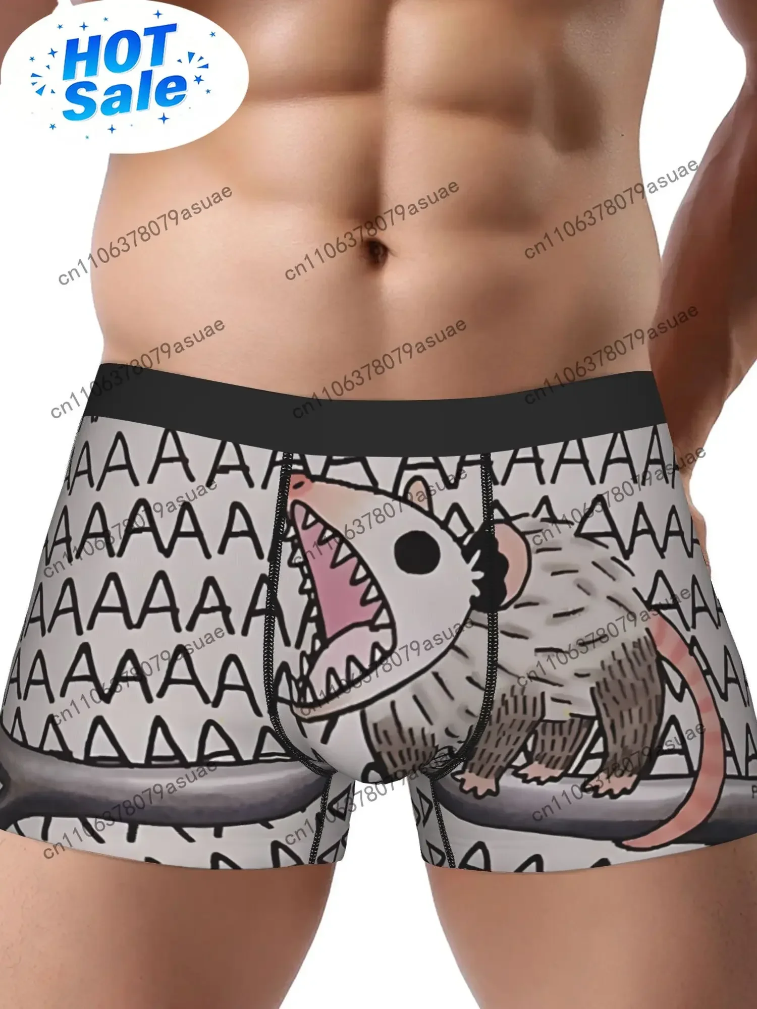 Men'S Opossum Print Boxer Briefs - Cool Design with Realistic Opossum & Boxer Print Medium Stretch Fabric Comfortable