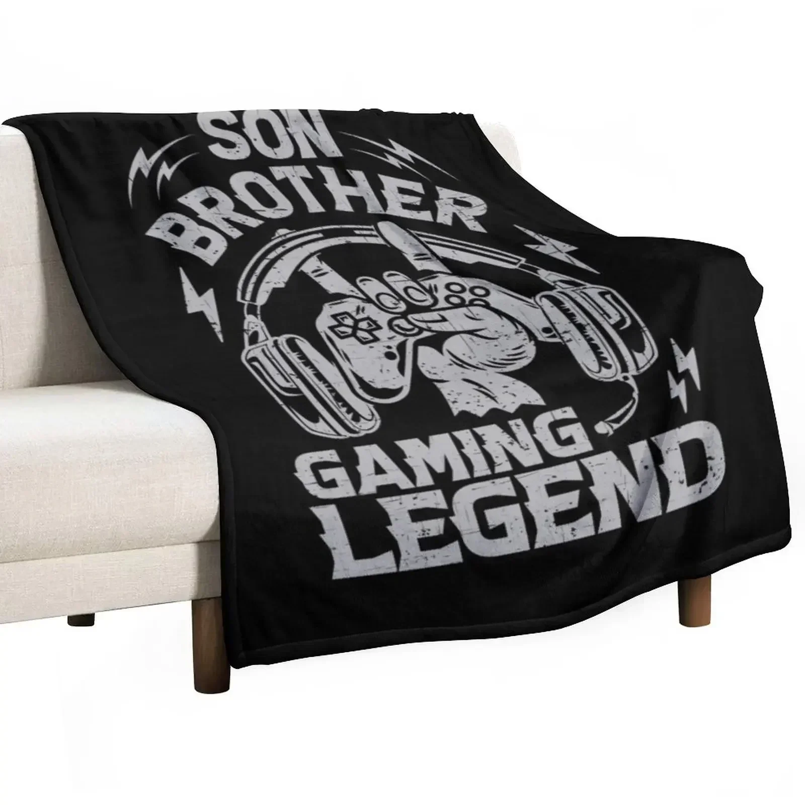 

Son Brother Gaming Legend Gamer Gifts For Teen Boys Gaming Vintage Throw Blanket Furrys Blankets For Bed Large Blankets