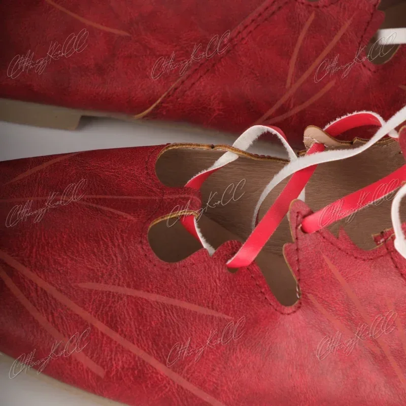 Middeleeuwse Gothic Retro Elf Heks Bladeren Veterschoenen Voor Vrouwen Mannen Cosplay Kostuum Carnaval Party Ridder Laarzen Accessoires