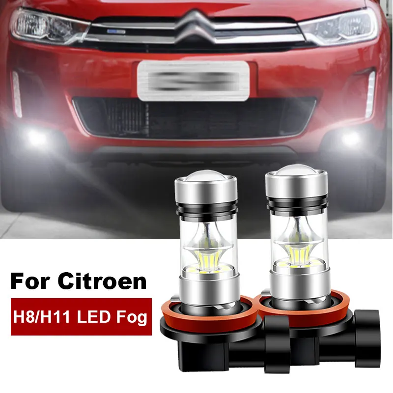 2x For Citroen Berlingo C1 C3 C5 C6 C4 1 2 Coupe Aircross Grand Picasso DS4 DS5 LED Front Fog Light Blub H8 H11 Lamp Canbus