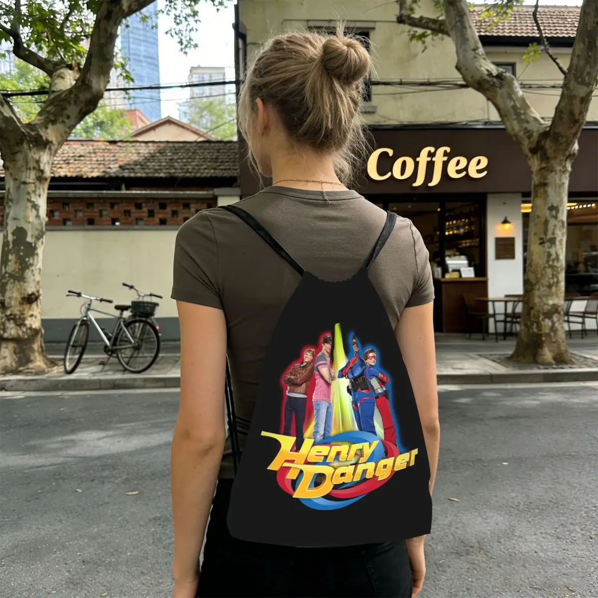 Henry Danger Secret Identities Backpacks Casual Drawstring Bags Sports Bag Book Bags for Travel Students