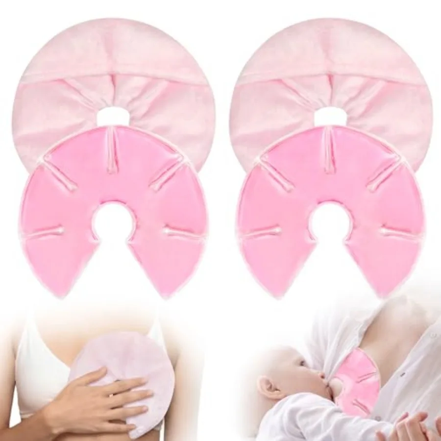 

Breast Therapy Packs, 2 Pack Reusable Hot Cold Gel Packs for Nipple Pain Relief, Mastitis, Engorgement, Support for Breastfeedi