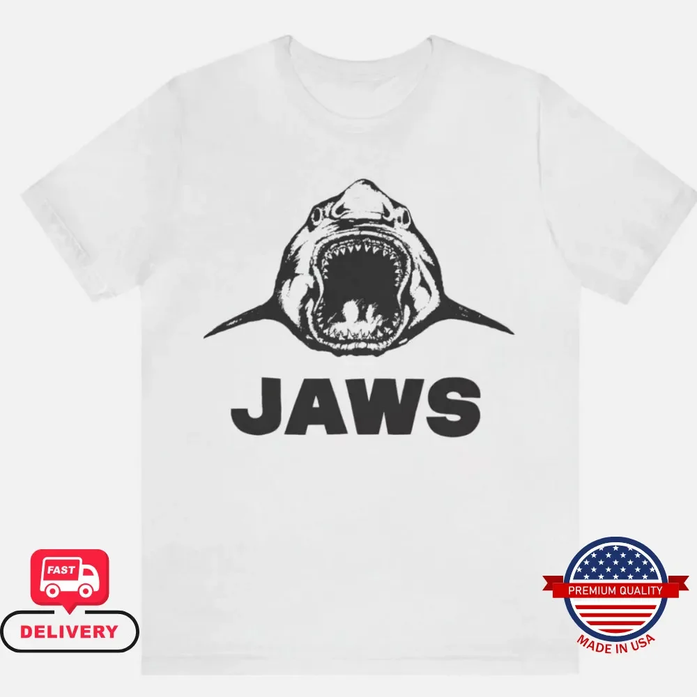 UNISEX Jaws 1975 Movie Replica Cast &Crew T-Shirt Steven Spielberg Film Tee Gift