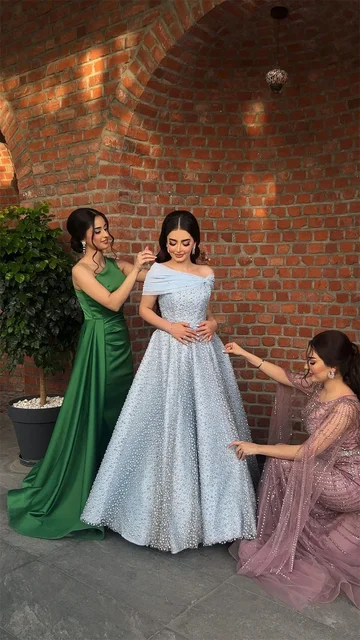 Customized Elegant Evening Gown Sparkling Luxury A-line To The Ground Gowns Gala Elegant Dresses  Luxury Women Modern Style 4