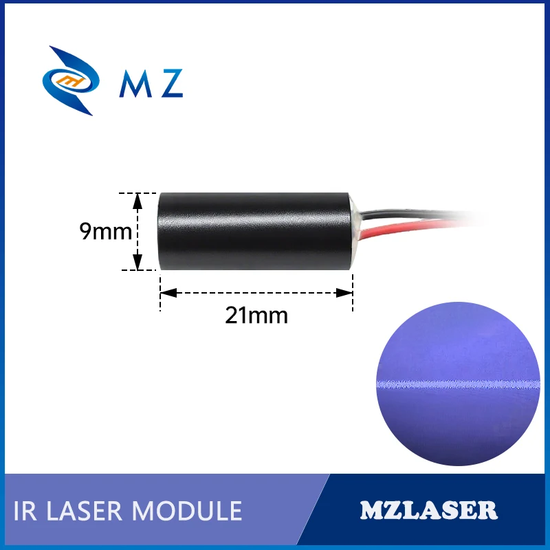 Compact Infrared Line Laser Diode Module 980nm D9mm 0.5mW 1mW 5mW 10mW 3V High-Accuracy Industrial Grade Line for Woodworking