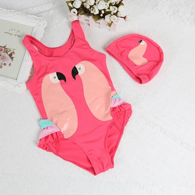 

Детский цельный купальник для девочек, милый купальник с животным принтом, женская летняя пляжная одежда, костюм для купания