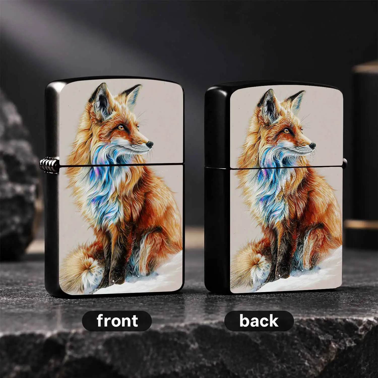 Vibrant Art Fox Themed Portable Igniter, Exquisite Stylish Decor Accessory, Suitable For Daily Outings, Outdoor Camping, Ideal Creative Practical Gift For Friends And Hobbyists, High Versatile Pretty Unique Carry Item F A Humorous And Inter