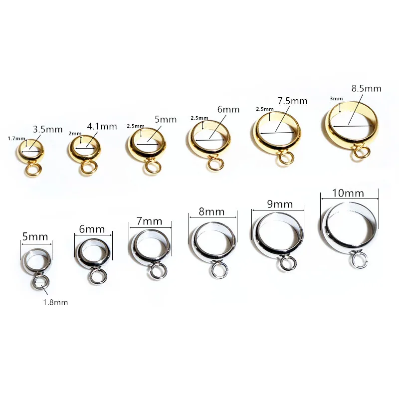 20pcs Stainless Steel Gold Color Loop Hoops Rings Circle Connector Diy Jewelry Findings Accessories for Bracelet Neckalce