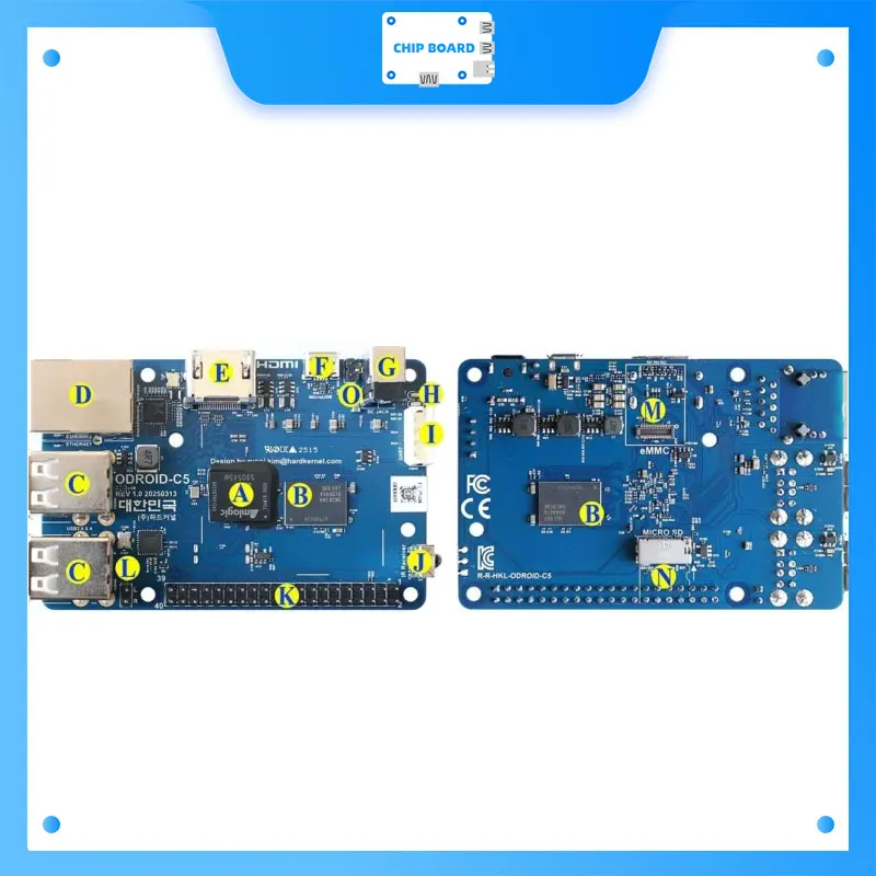 ODROID-C5 power-efficient Amlogic S905X5M SBC with 4GB RAM, no heatsink needed