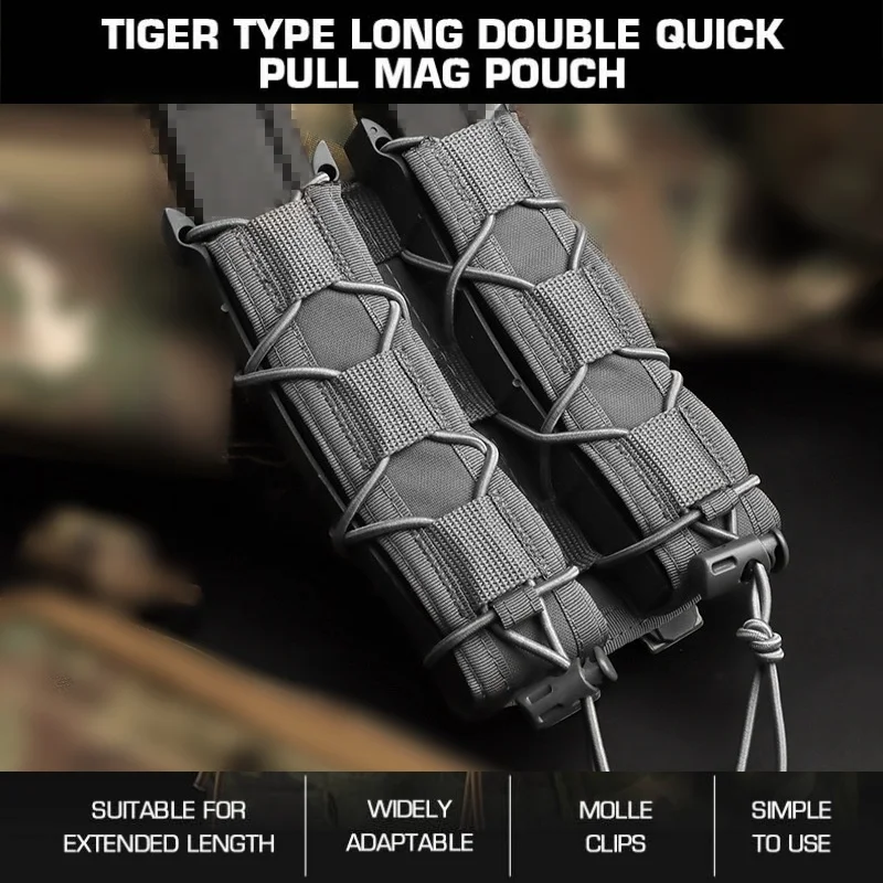 

Tiger style long double quick release magazine for 9mm/45acp adjustable MOLLE insert