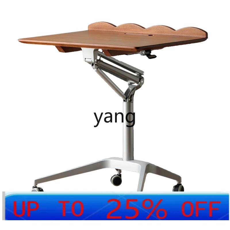 

YJQ Pneumatic Lifting Table Solid Wood Computer Desk Bedroom Household Writing Desk