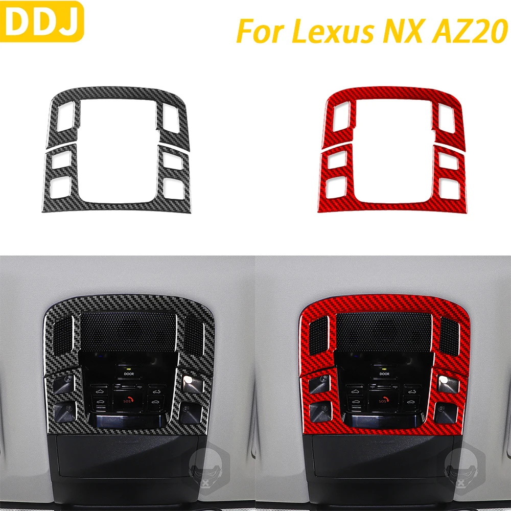 

For Lexus NX AZ20 250 350H 450H 2022-2024 Accessories Real Carbon Fiber Roof Reading Light Panel Cover Trim Car Interior Sticker