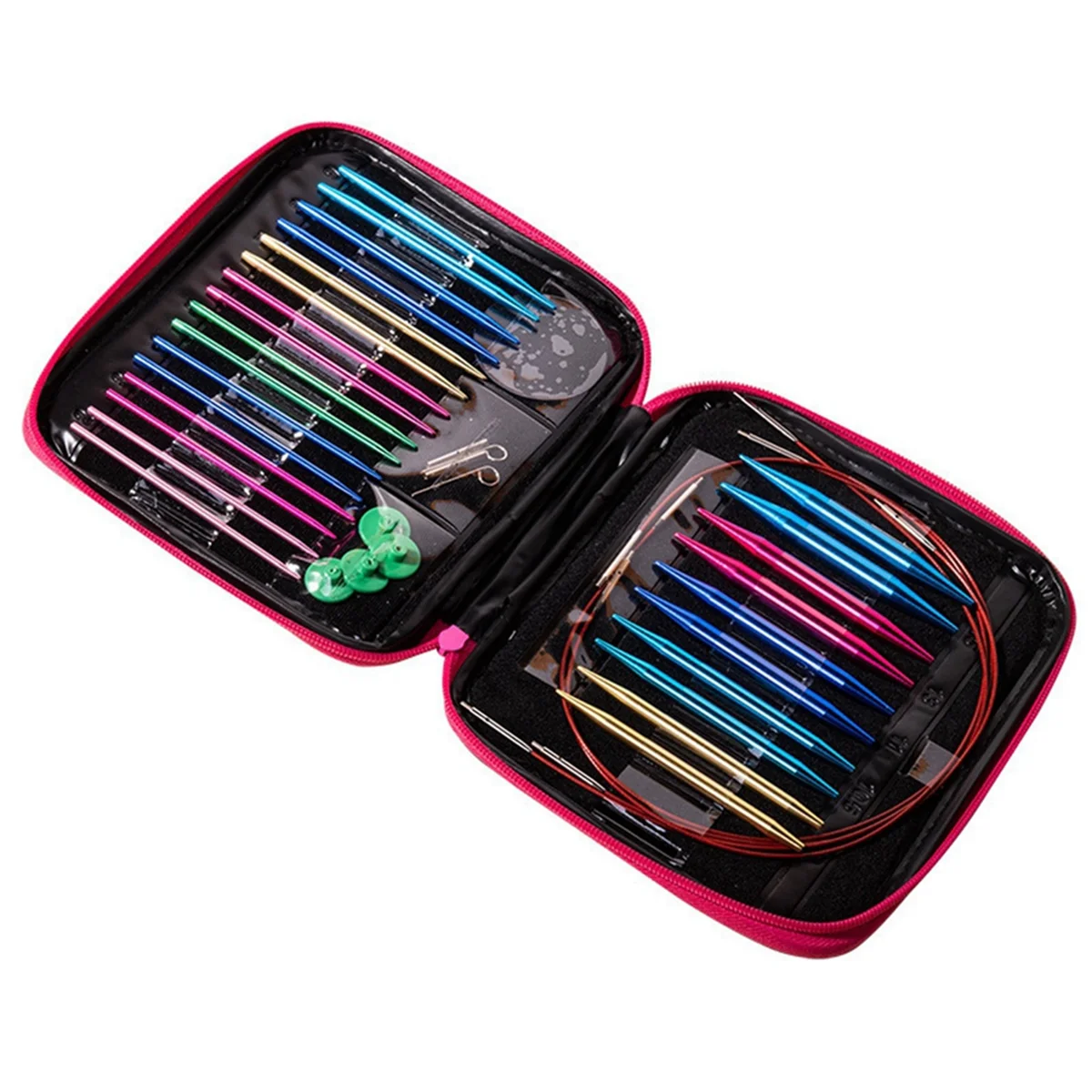 

ABXK Circular Needle Set Aluminum Oxide Removable and Interchangeable Circular Needle DIY Knitting Tool Sweater Needle Set