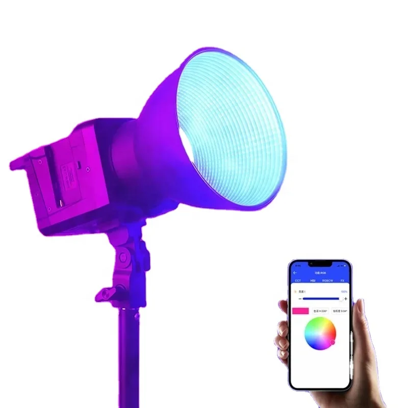P100 100 Вт RGB полноцветный светодиодный светильник для видео COB управление через приложение освещение для фотосъемки лампа красочное освещение P100 100 Вт RGB полноцветный светодиодный светильник для видео COB управление через приложение освещение для фотосъемки лампа красочное освещение
