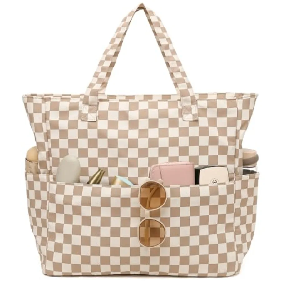 

Large Beach Bag Women Waterproof Sandproof Zipper Beach Tote Pool Bag for Swim Gym Grocery Travel with Wet Pocket Waterproof
