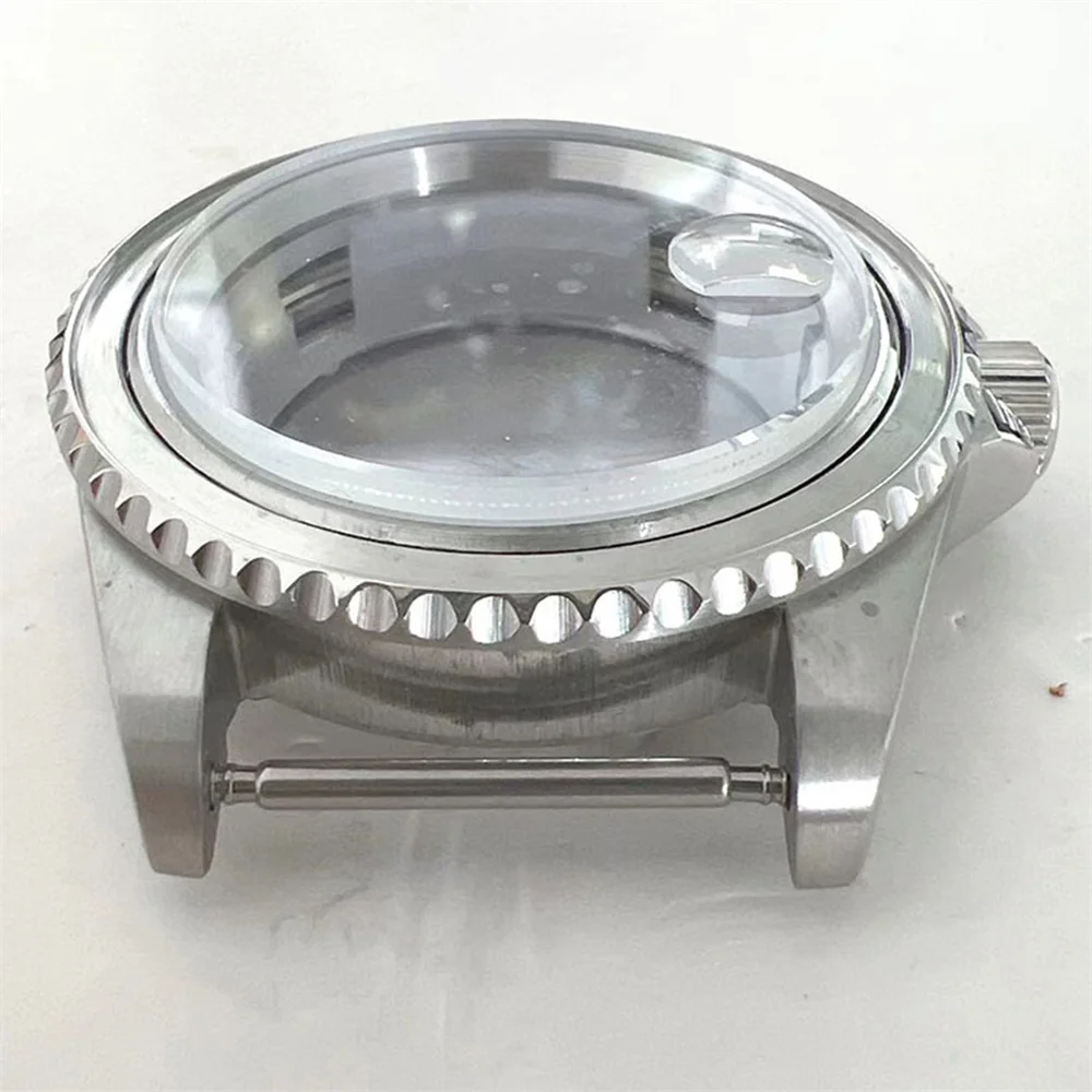 Casing jam tangan baja tahan karat 40MM Aksesori kaca pembesar safir Bezel aluminium untuk gerakan 8215/8200/8205/2813