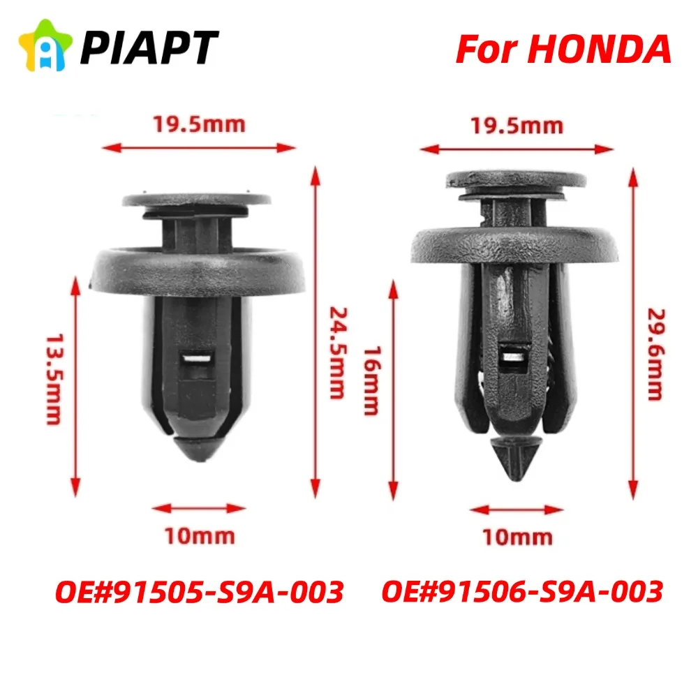 20PCS OE#91506-S9A-003 91505-S9A-003 Bumper Fender Grille Splash Shield Clips For Honda Acura Accord Civic CR-V Odyssey MDX RDX
