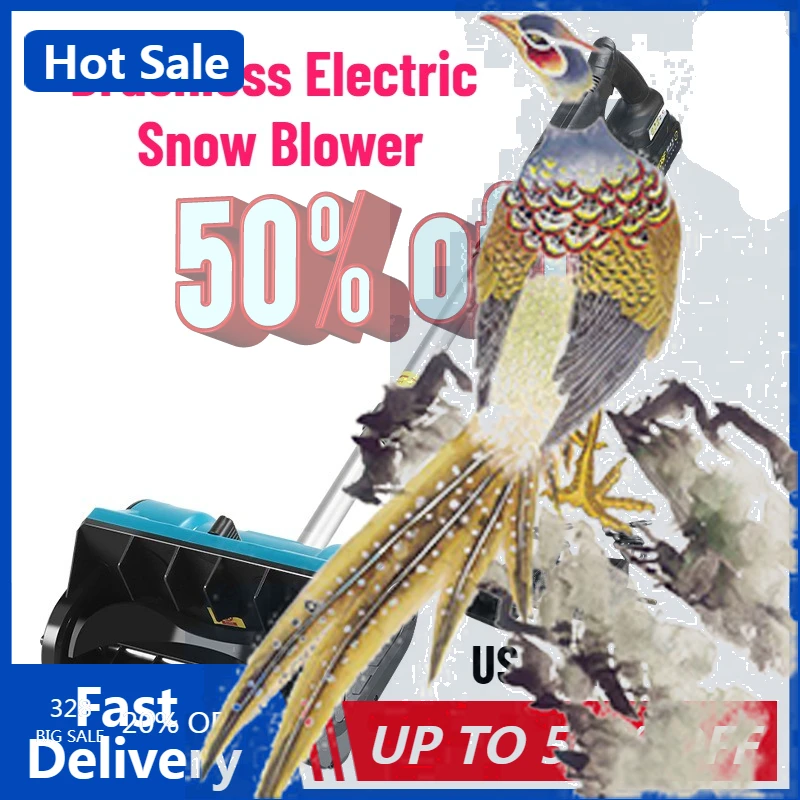 

【Fast Delivery】Brushless Electric Snow Blower Foldable Hand Push Snow Thrower For Road Driveway Yard
