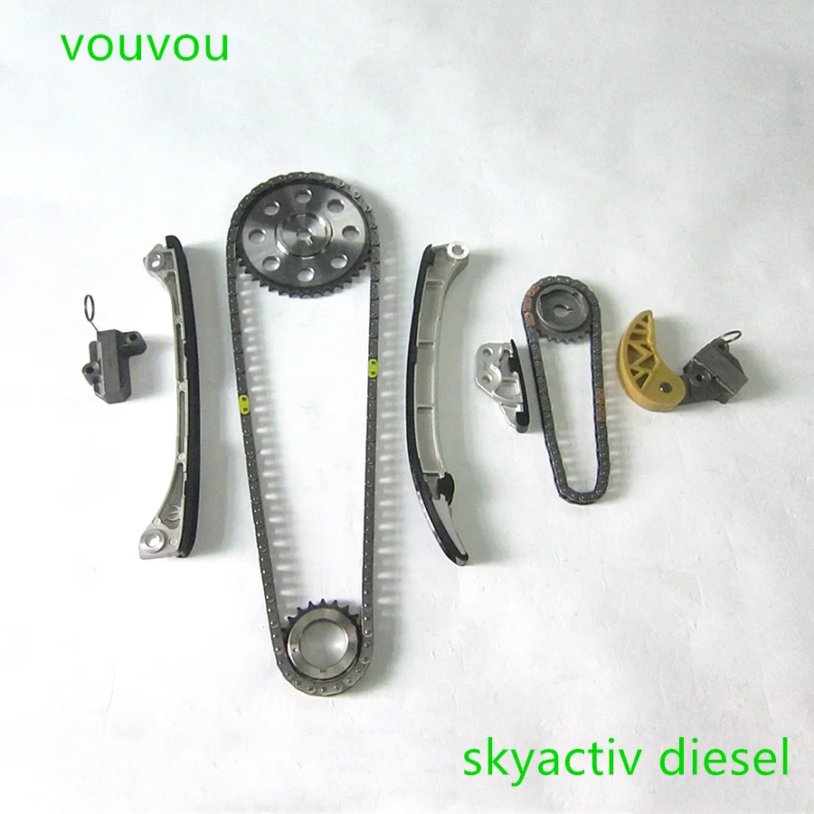 Car accessories SHY1 SKYACTIV diesel tensioner guide timing chain kit assembly for Mazda 3 6 CX5 2.2 10 pcs sets