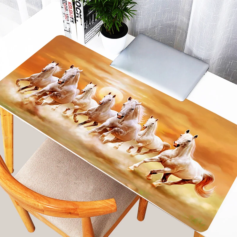 Alfombrilla XXL para escritorio de caballo blanco, alfombrilla para juegos en la mesa, accesorios para jugadores de oficina, alfombrillas para teclado, alfombrilla para ratón XL