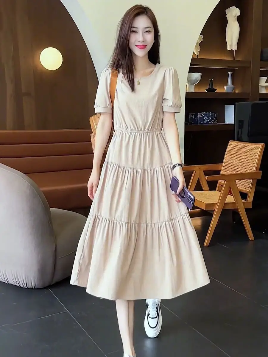 2024 Summer Fashion New Collection Waist Slimming Elegance Versatile High End A-line Dress