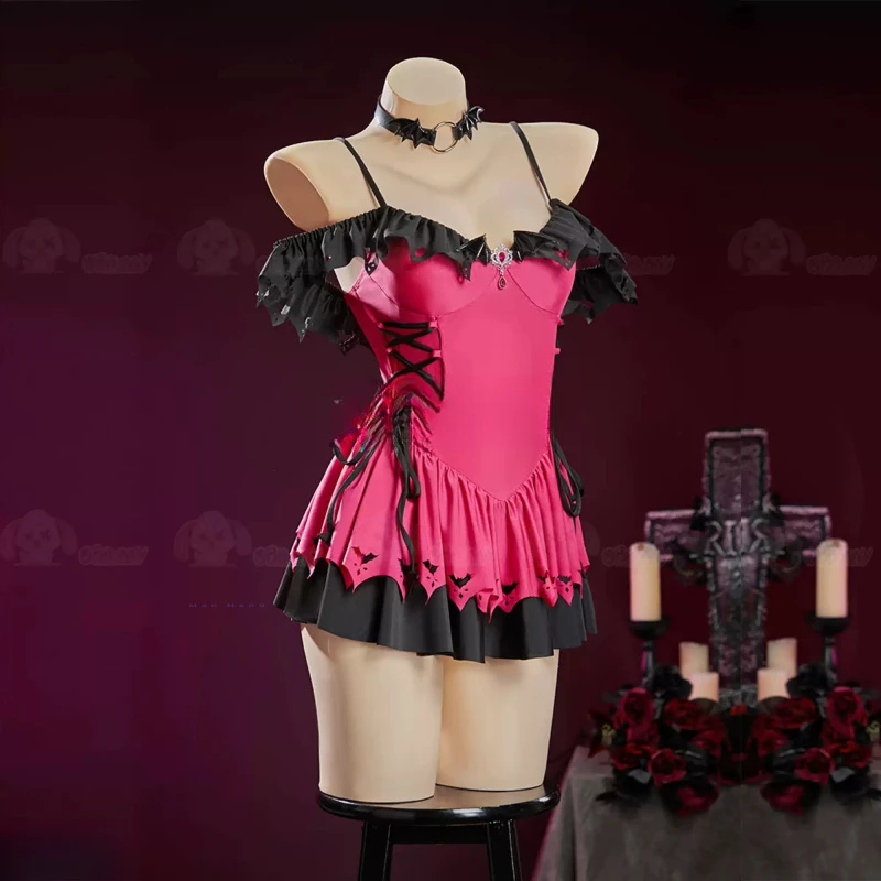 Draculaura Cosplay Costume Anime High Sexy Swimsuit Lovely Uniform Halloween Party Role Play Outfit Women Sweet Beach dress view 2