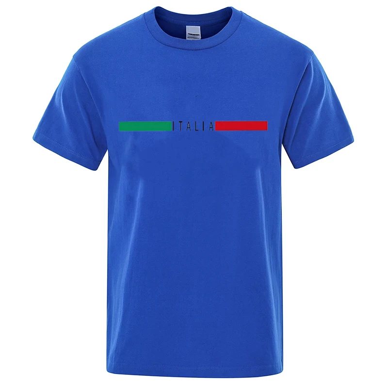 Italia Print Tshirt Men\'s Graphic Design O-Neck T-shirt Casual Comfy Tshirts For Summer Men\'s Clothing Tops For Daily Running