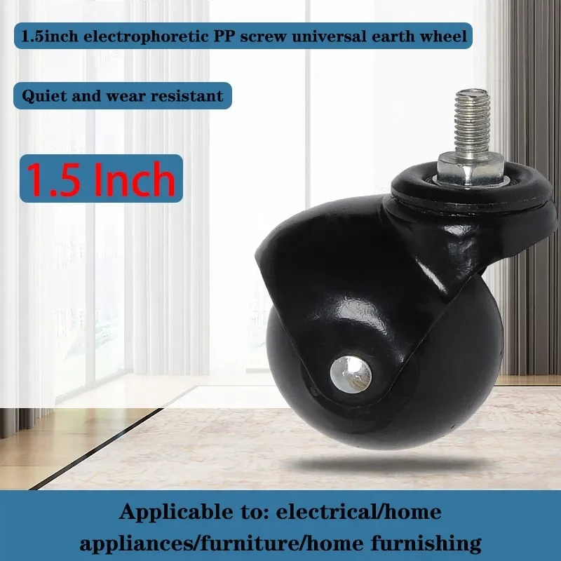 4 Pcs 1.5 Inch Screw Ball Swivel Caster/nylon Ball Sofa Wheel/display Stand Wheel & Roller Tripod Wheel