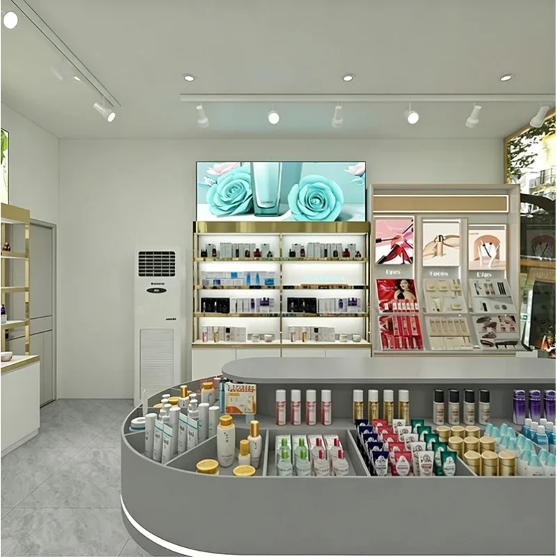custom.Design Cosmetic Display Cabinet Makeup Cabinets Exhibition Booths Island Cabinet Beauty Stores & Corporate Exhi