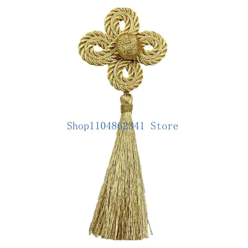 

5asd Elegant Clovers Tassels Pendant High Strength Gold Wire Thread For Couture Garment